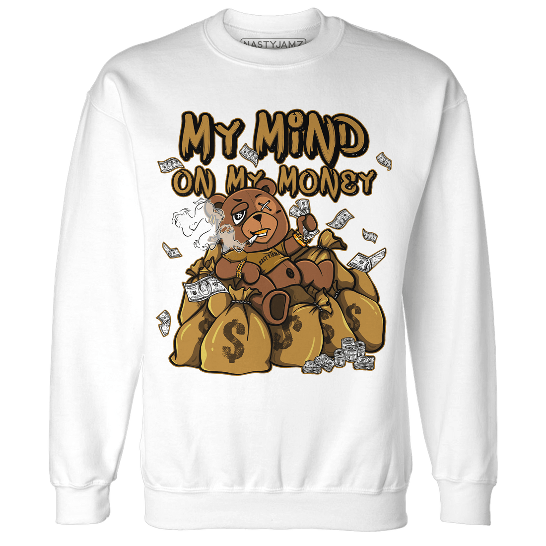 Wheat 13s Sweatshirt Match My Mind On My Money BER - NastyJamz