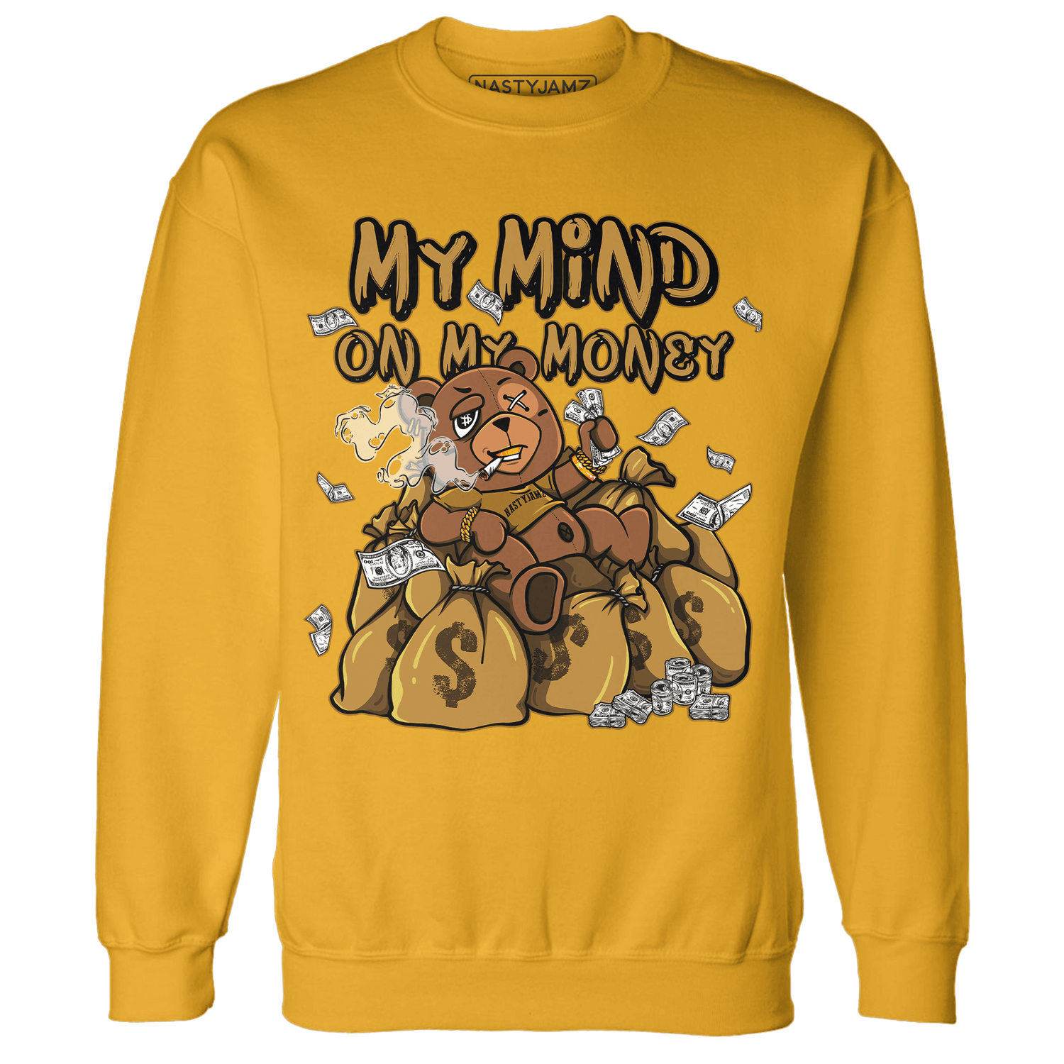 Wheat 13s Sweatshirt Match My Mind On My Money BER - NastyJamz