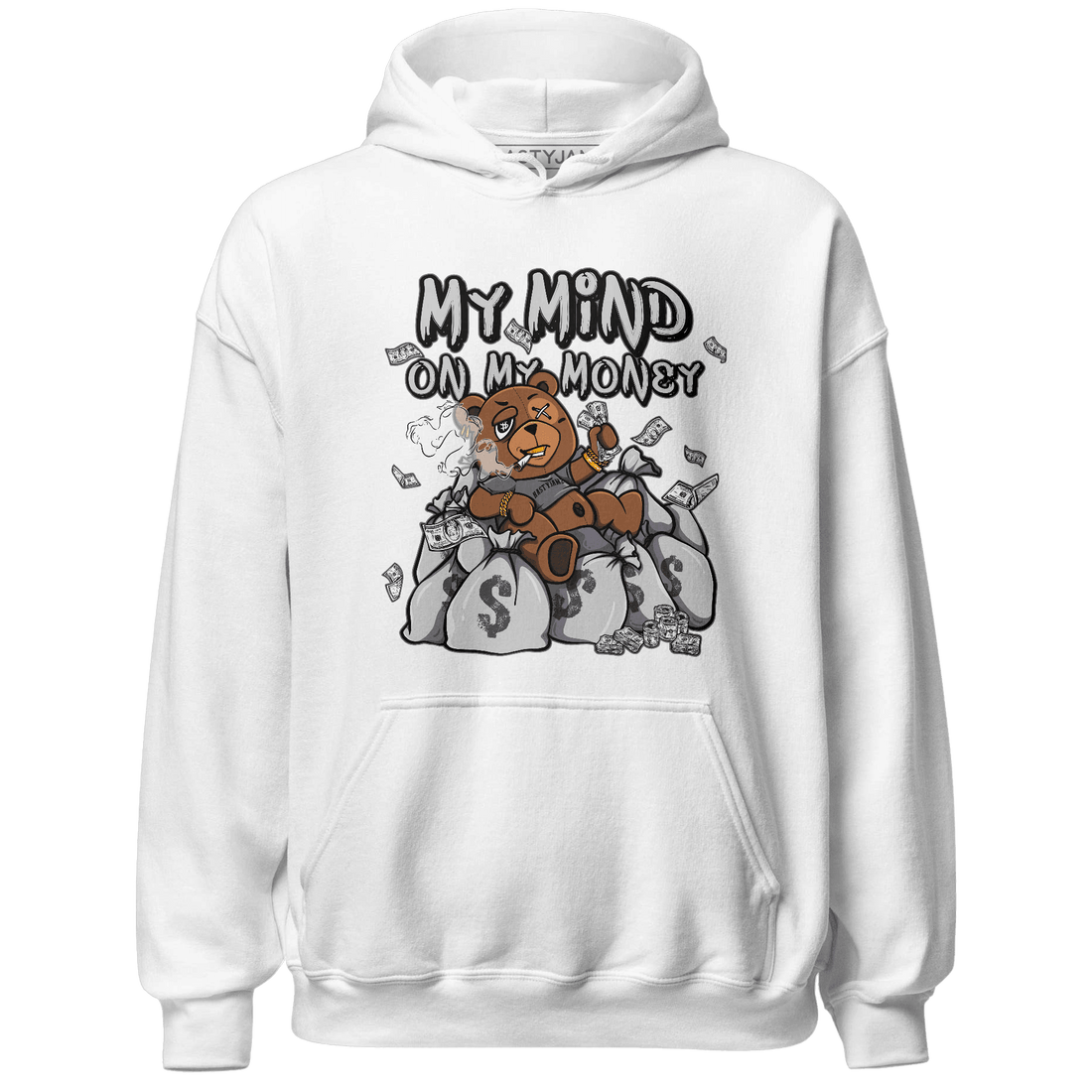 Retro High OG Black White 1s Hoodie Match My Mind On My Money BER - NastyJamz