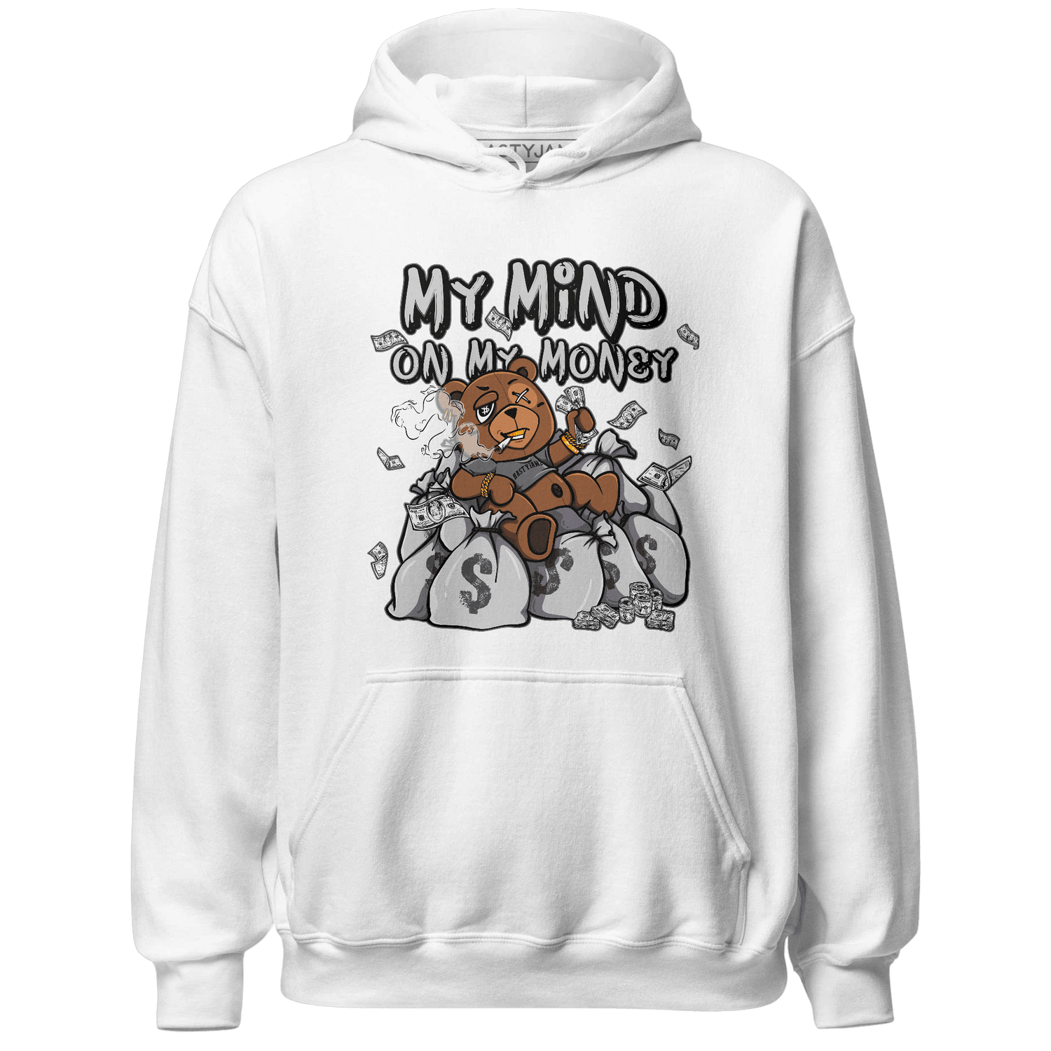 Retro High OG Black White 1s Hoodie Match My Mind On My Money BER - NastyJamz