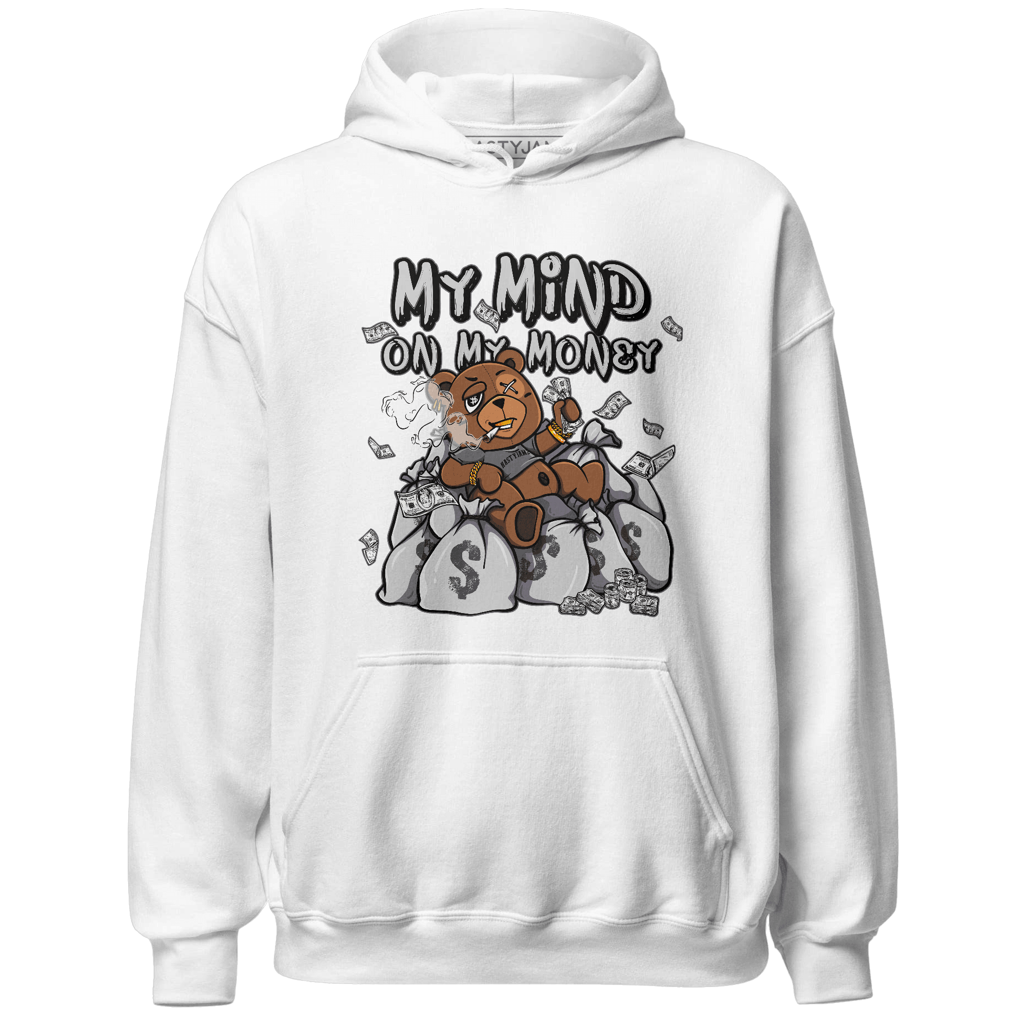 Retro High OG Black White 1s Hoodie Match My Mind On My Money BER - NastyJamz