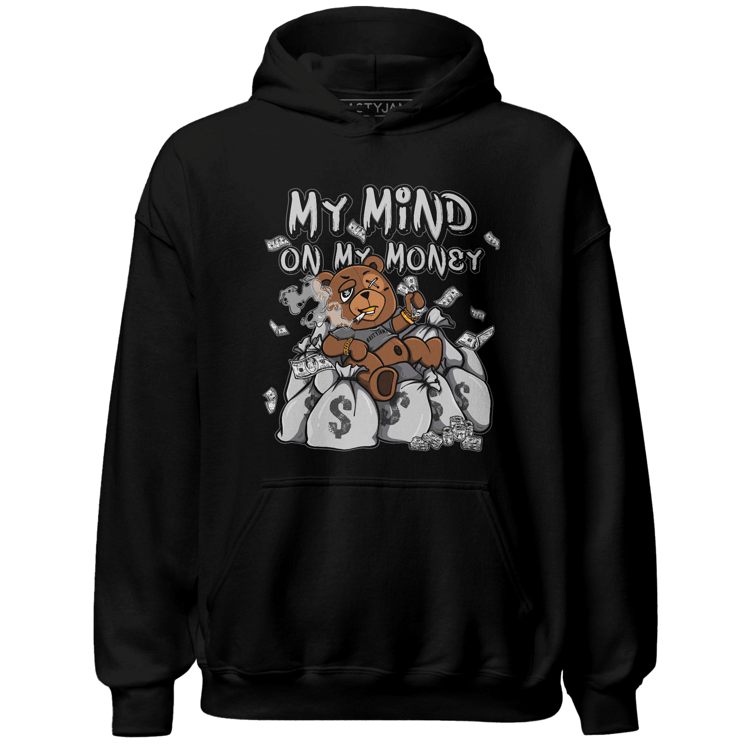 Retro High OG Black White 1s Hoodie Match My Mind On My Money BER - NastyJamz