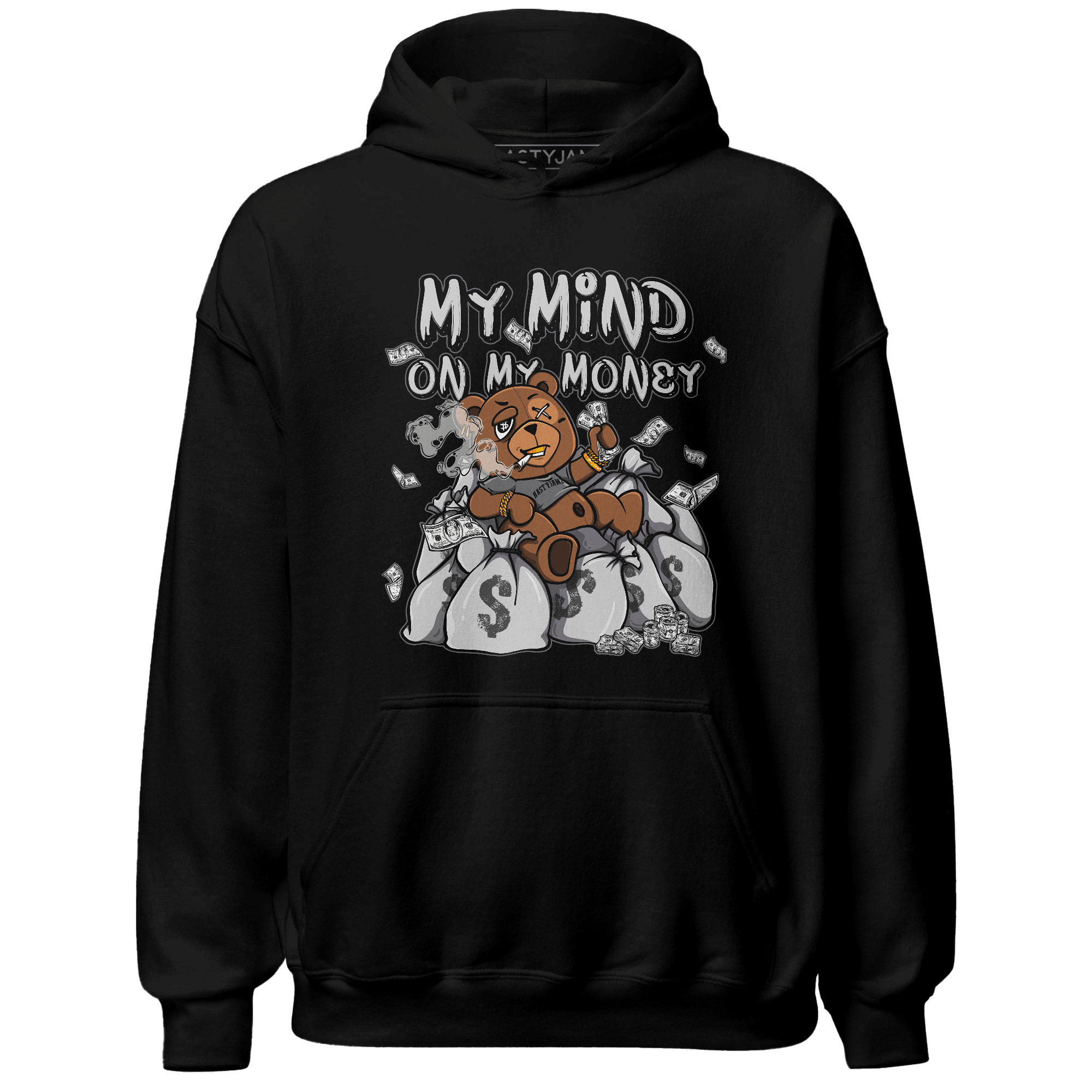 Retro High OG Black White 1s Hoodie Match My Mind On My Money BER - NastyJamz