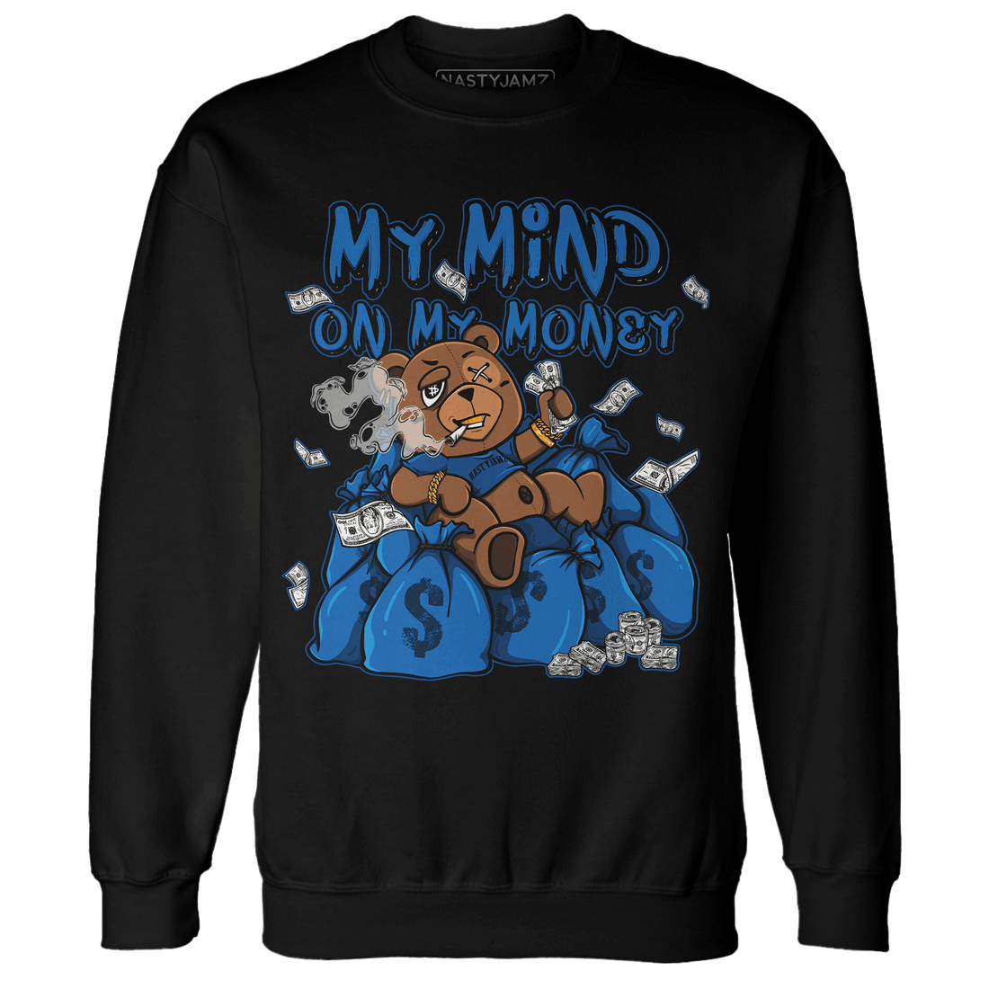 Royal Reimagined 1s Sweatshirt Match My Mind On My Money BER - NastyJamz