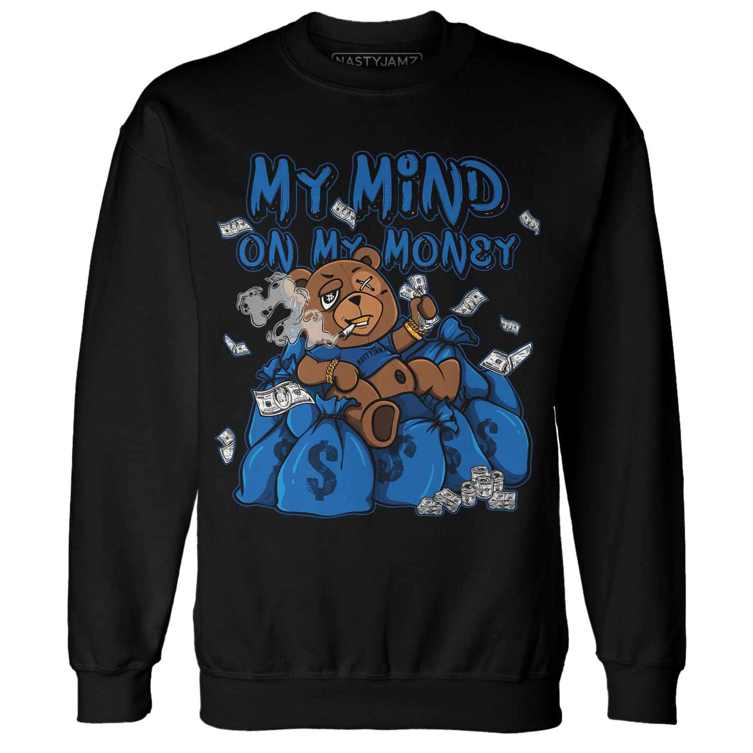 Royal Reimagined 1s Sweatshirt Match My Mind On My Money BER - NastyJamz
