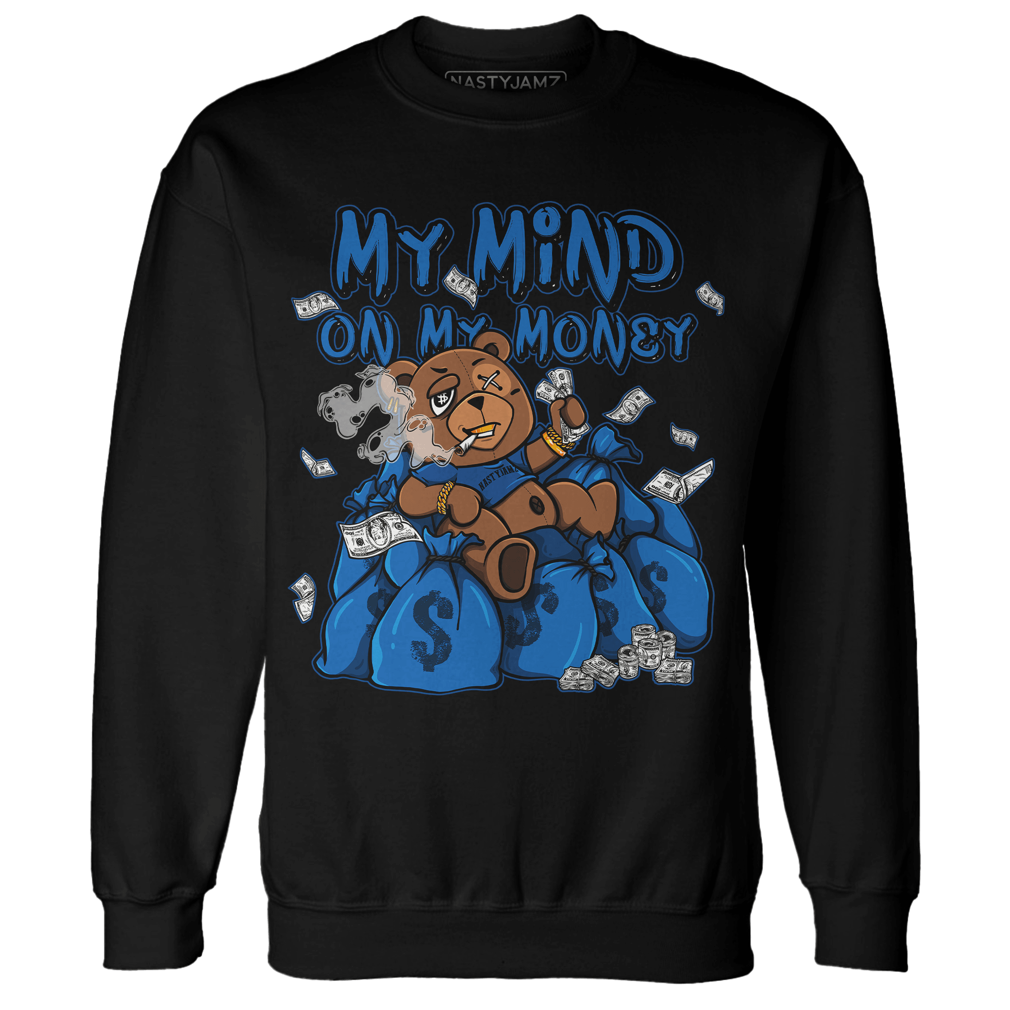 Royal Reimagined 1s Sweatshirt Match My Mind On My Money BER - NastyJamz