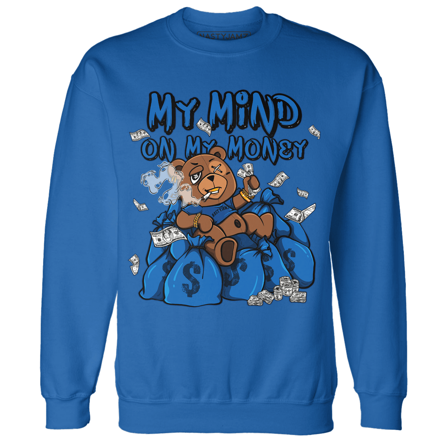 Royal Reimagined 1s Sweatshirt Match My Mind On My Money BER - NastyJamz