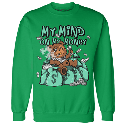 Green Glow 3s Sweatshirt Match My Mind On My Money BER - NastyJamz