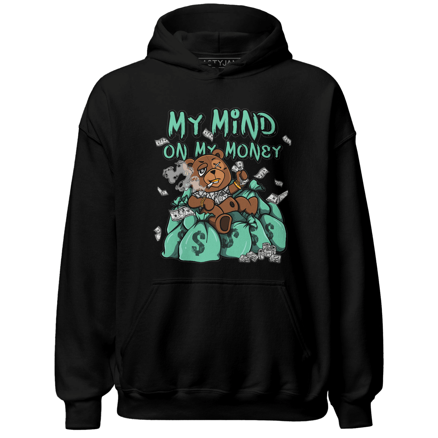 Green Glow 3s Hoodie Match My Mind On My Money BER - NastyJamz
