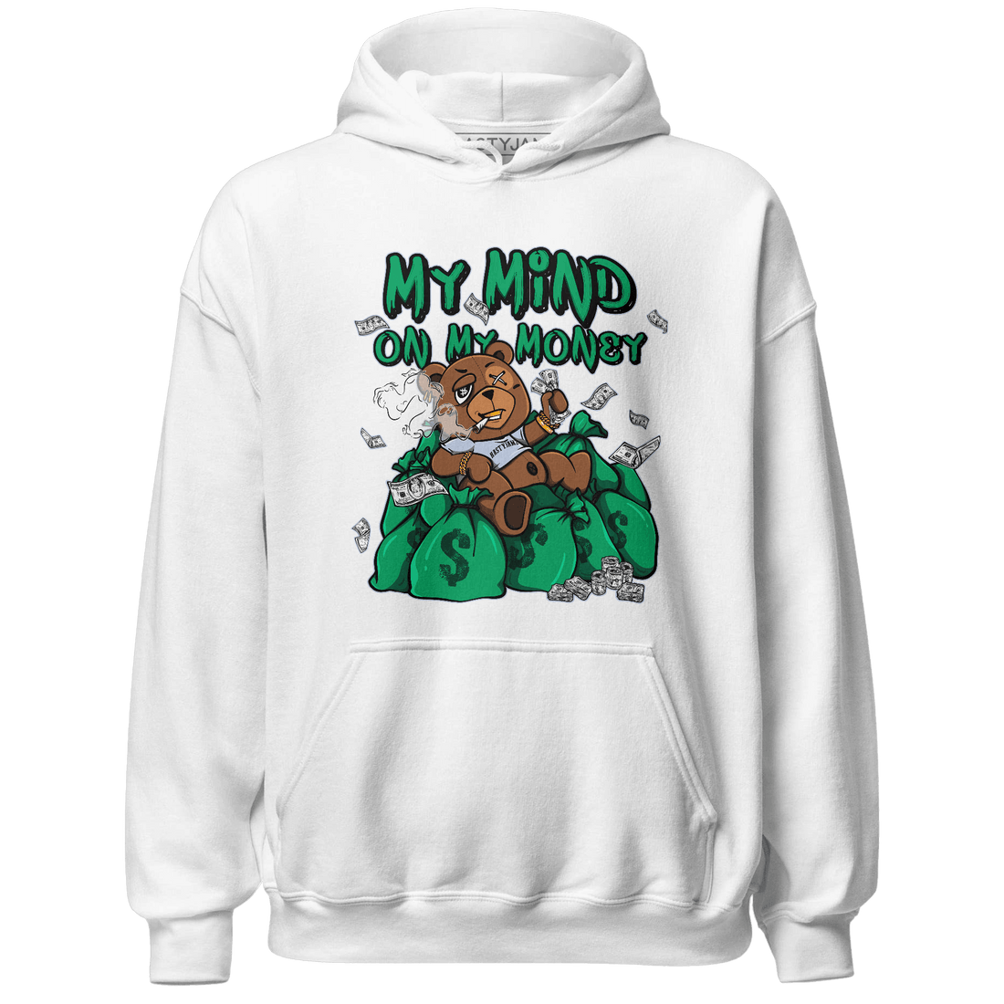 Lucky Green 5s Hoodie Match My Mind On My Money BER - NastyJamz
