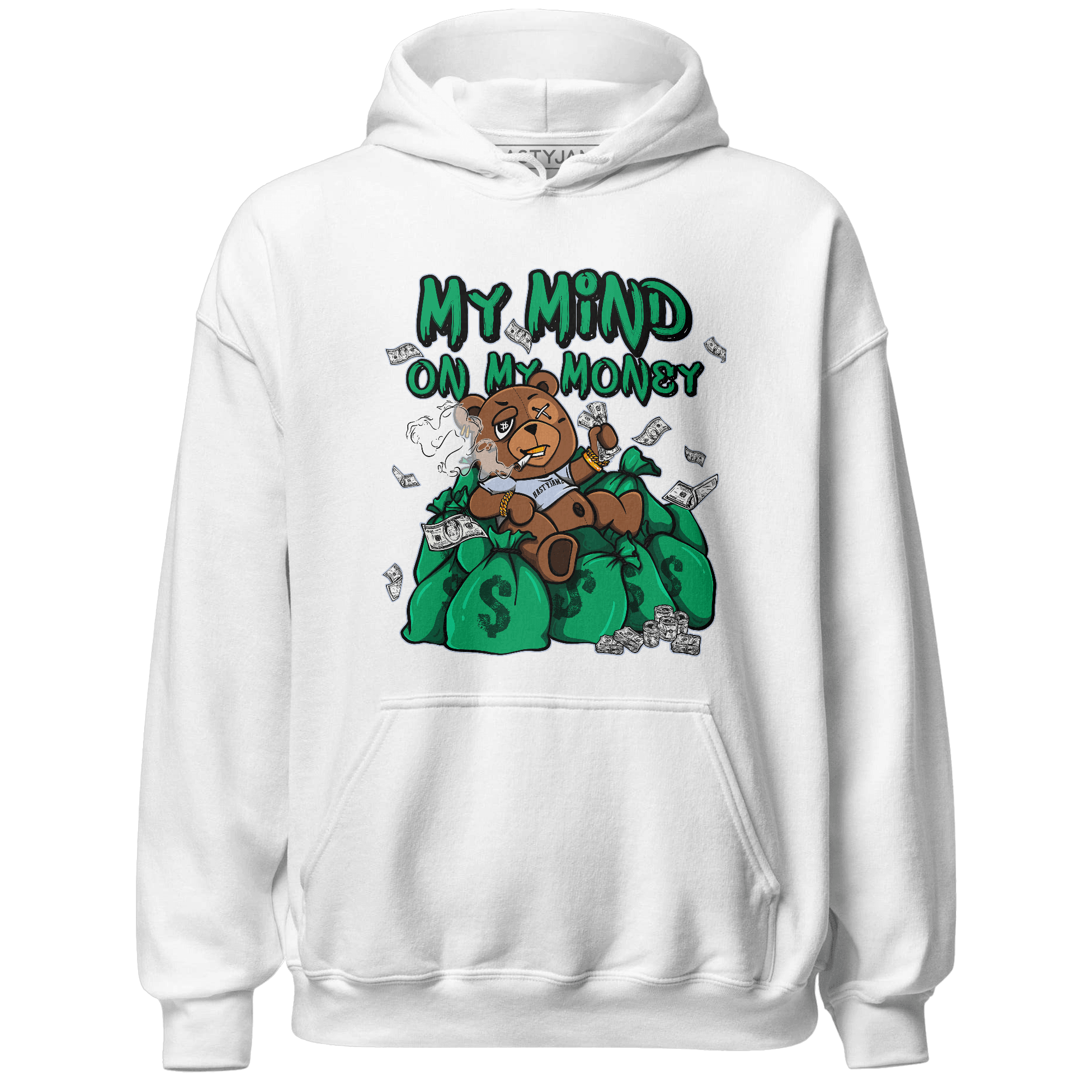 Lucky Green 5s Hoodie Match My Mind On My Money BER - NastyJamz