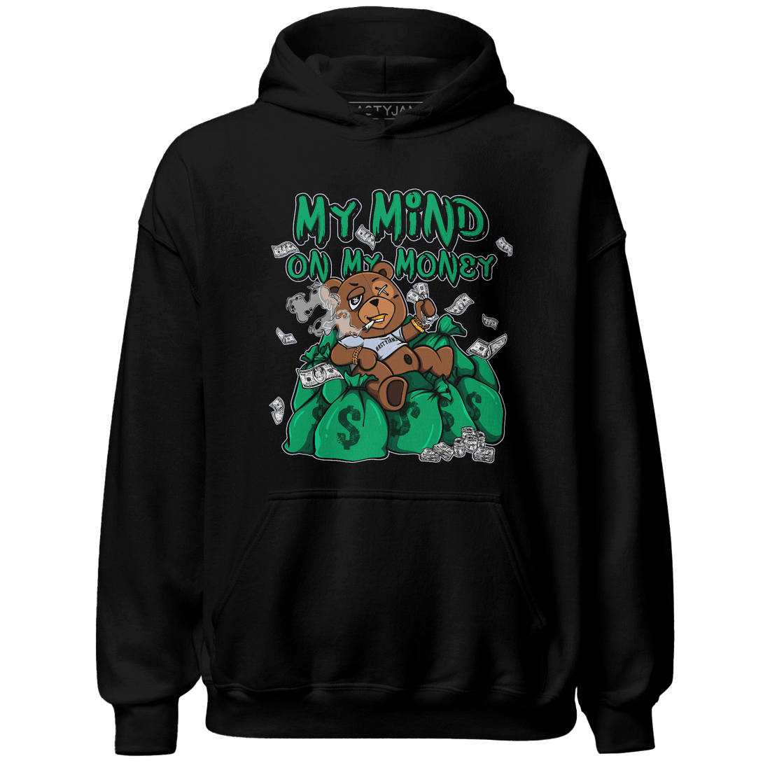 Lucky Green 5s Hoodie Match My Mind On My Money BER - NastyJamz