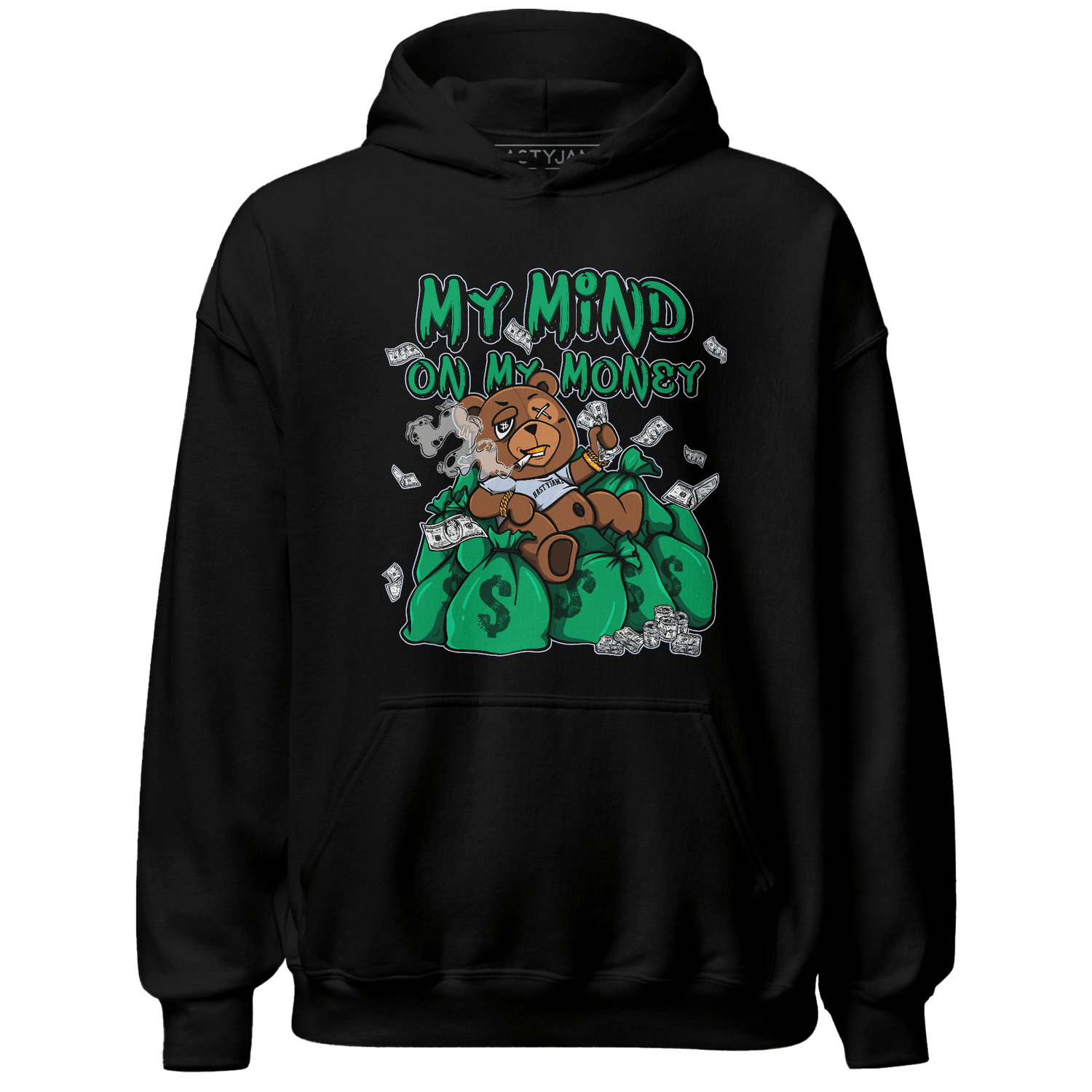 Lucky Green 5s Hoodie Match My Mind On My Money BER - NastyJamz