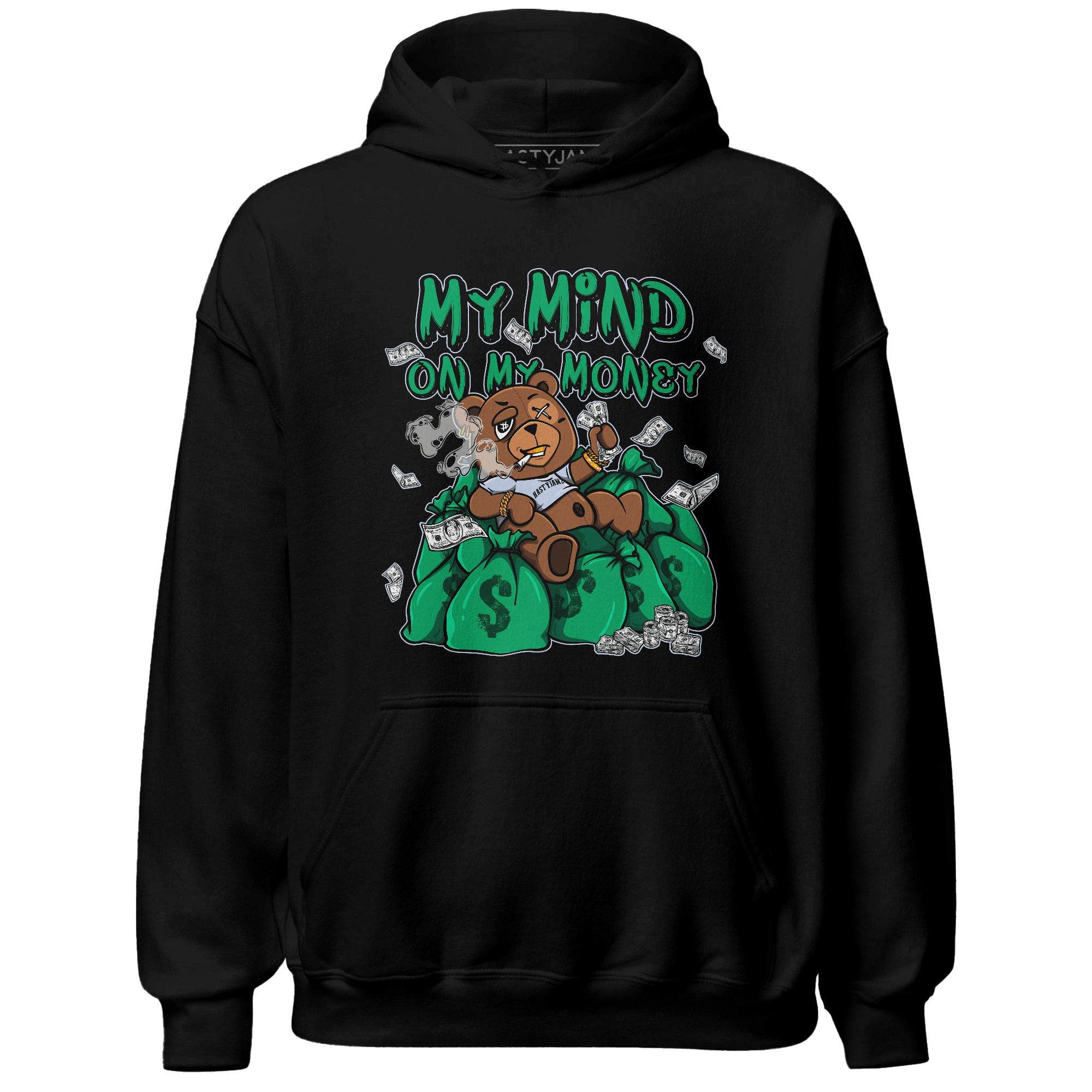 Lucky Green 5s Hoodie Match My Mind On My Money BER - NastyJamz