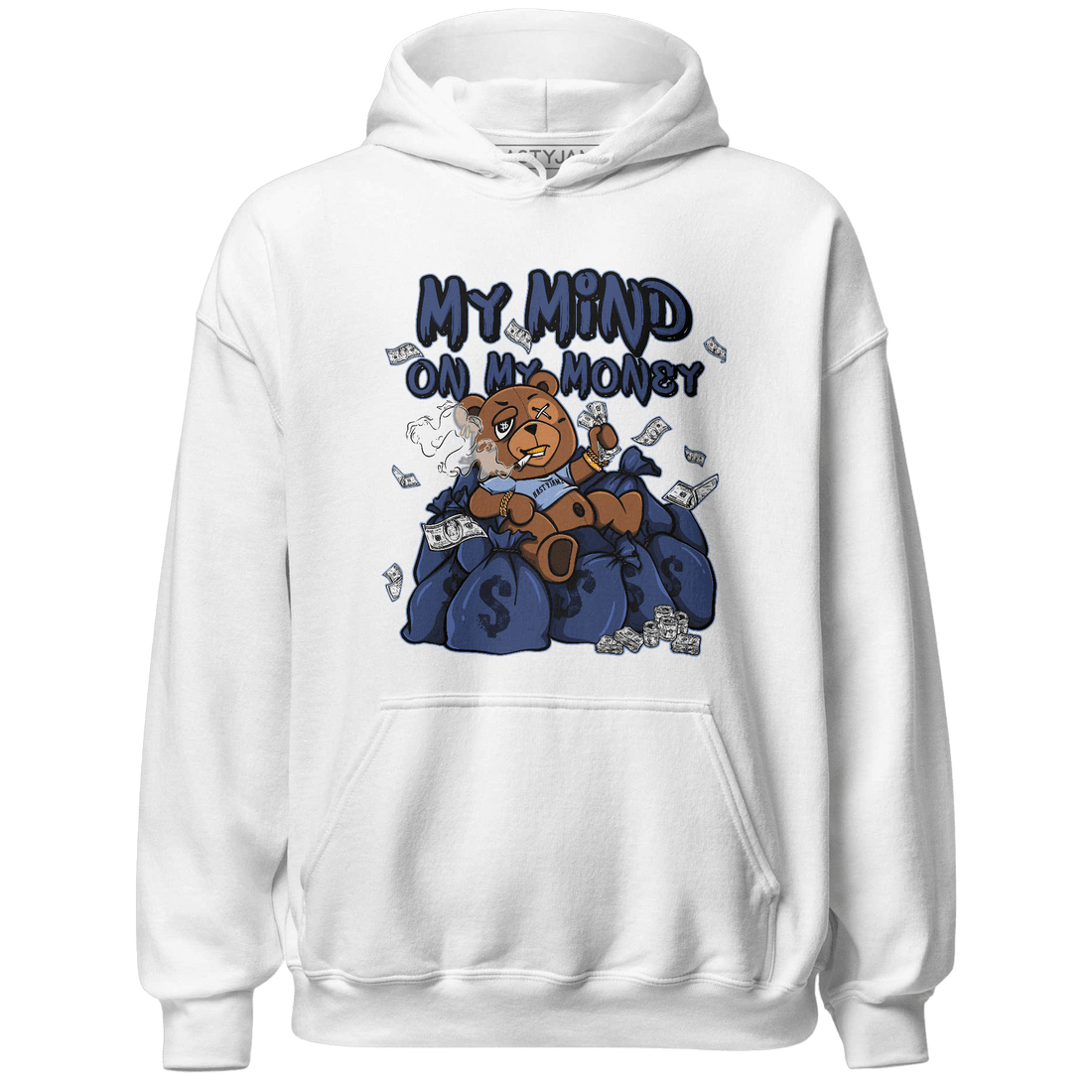 Midnight Navy 5s Hoodie Match My Mind On My Money BER - NastyJamz