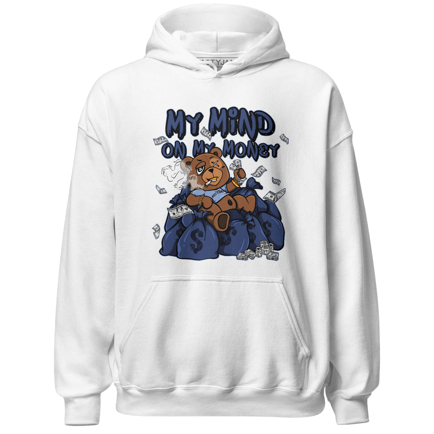 Midnight Navy 5s Hoodie Match My Mind On My Money BER - NastyJamz