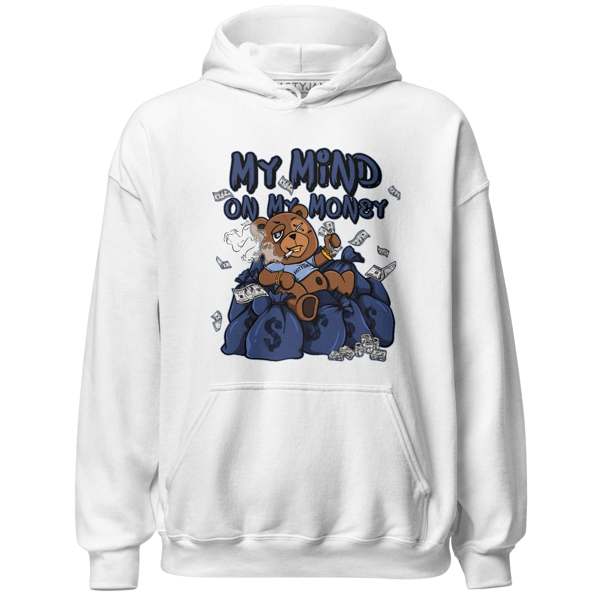 Midnight Navy 5s Hoodie Match My Mind On My Money BER - NastyJamz