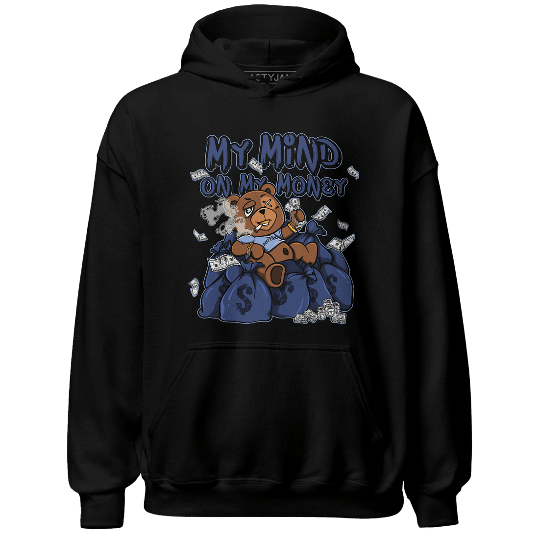 Midnight Navy 5s Hoodie Match My Mind On My Money BER - NastyJamz