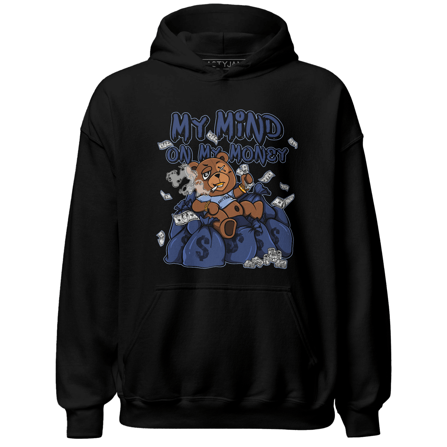 Midnight Navy 5s Hoodie Match My Mind On My Money BER - NastyJamz