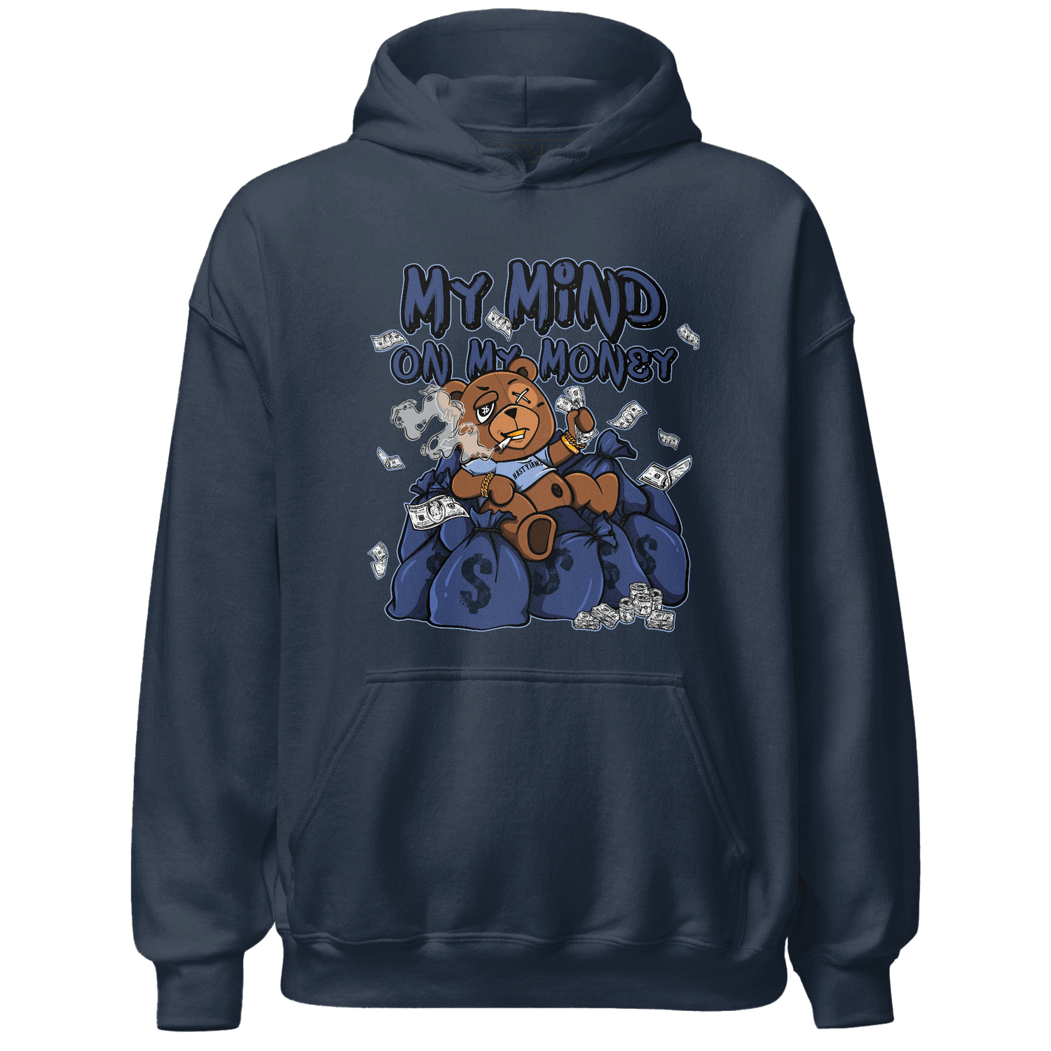Midnight Navy 5s Hoodie Match My Mind On My Money BER - NastyJamz