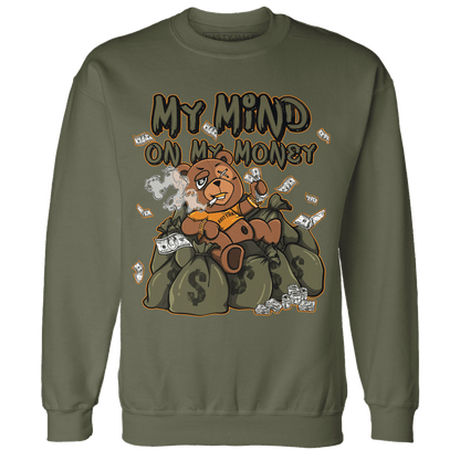Olive 5s Sweatshirt Match My Mind On My Money BER - NastyJamz