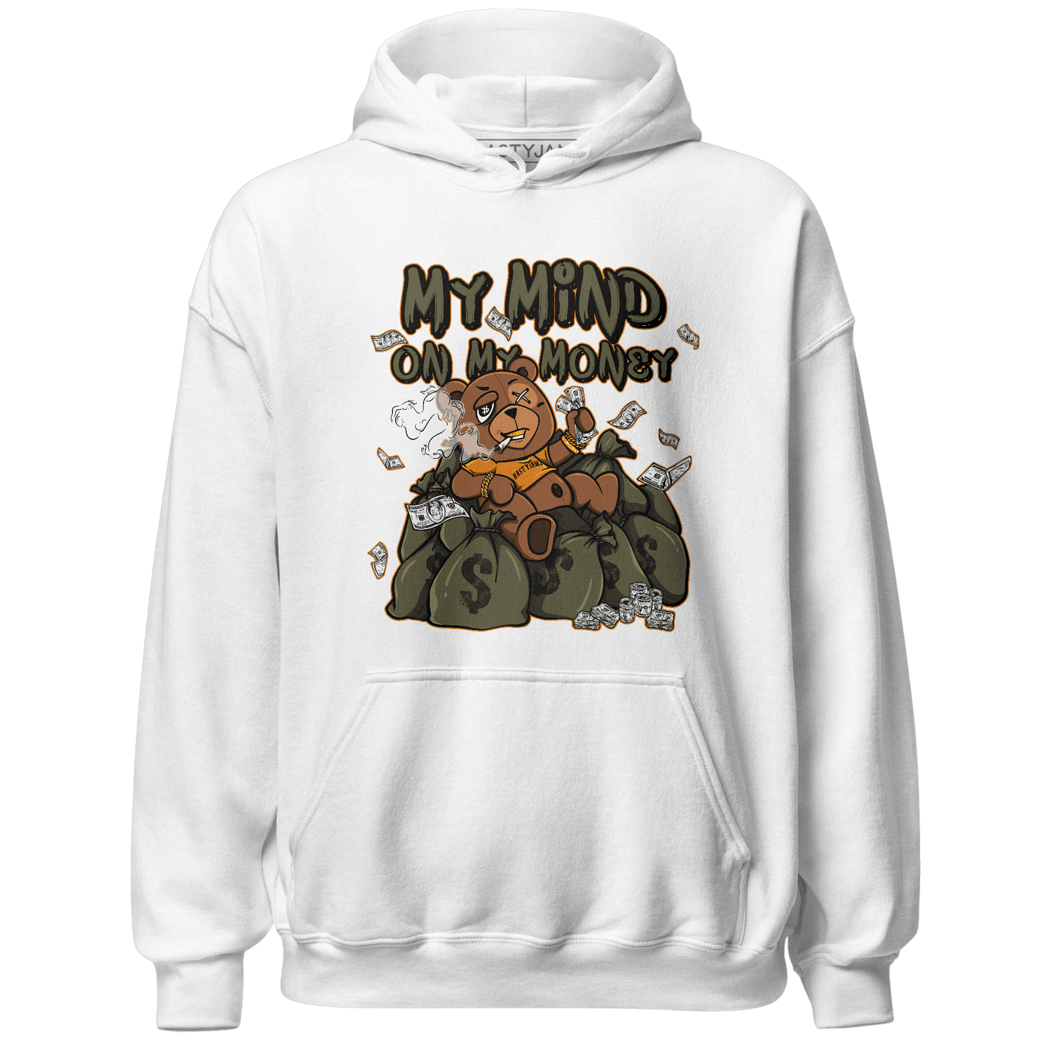 Olive 5s Hoodie Match My Mind On My Money BER - NastyJamz
