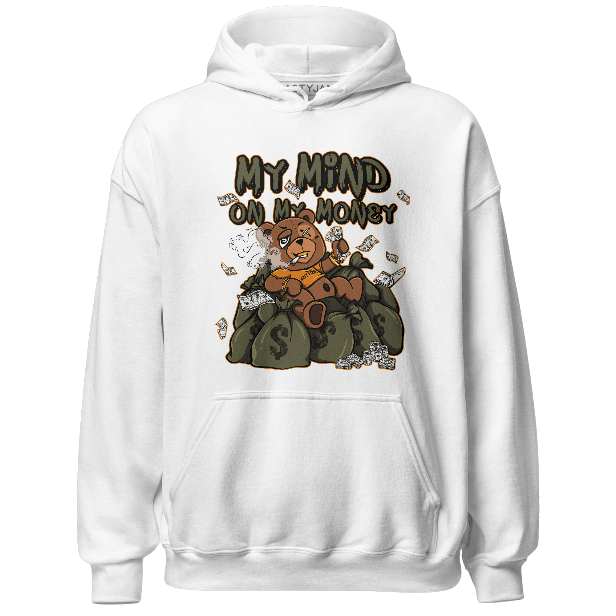 Olive 5s Hoodie Match My Mind On My Money BER - NastyJamz