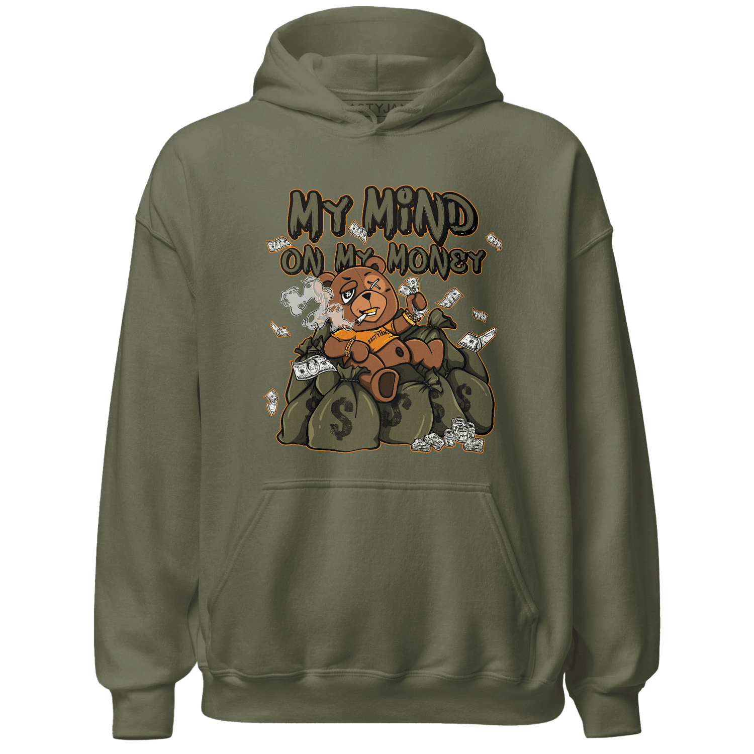 Olive 5s Hoodie Match My Mind On My Money BER - NastyJamz
