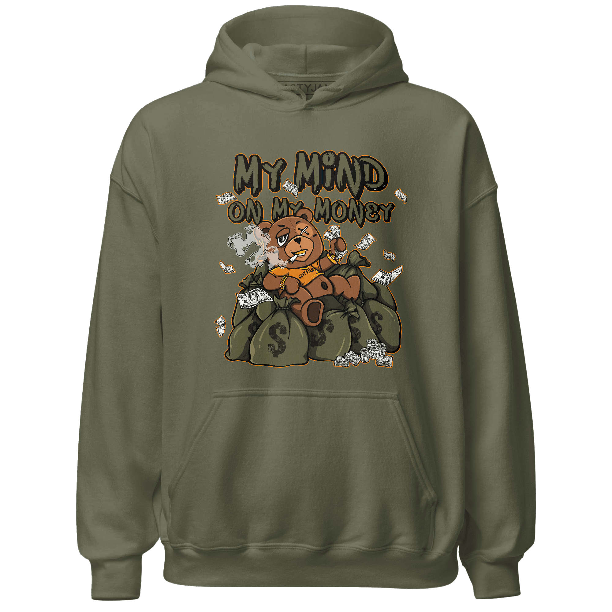 Olive 5s Hoodie Match My Mind On My Money BER - NastyJamz