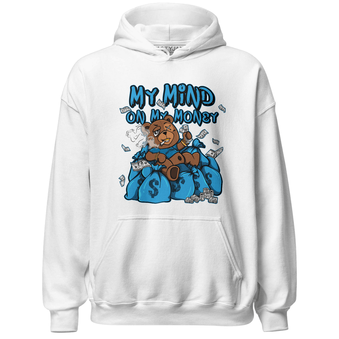 Powder Blue 9s Hoodie Match My Mind On My Money BER - NastyJamz