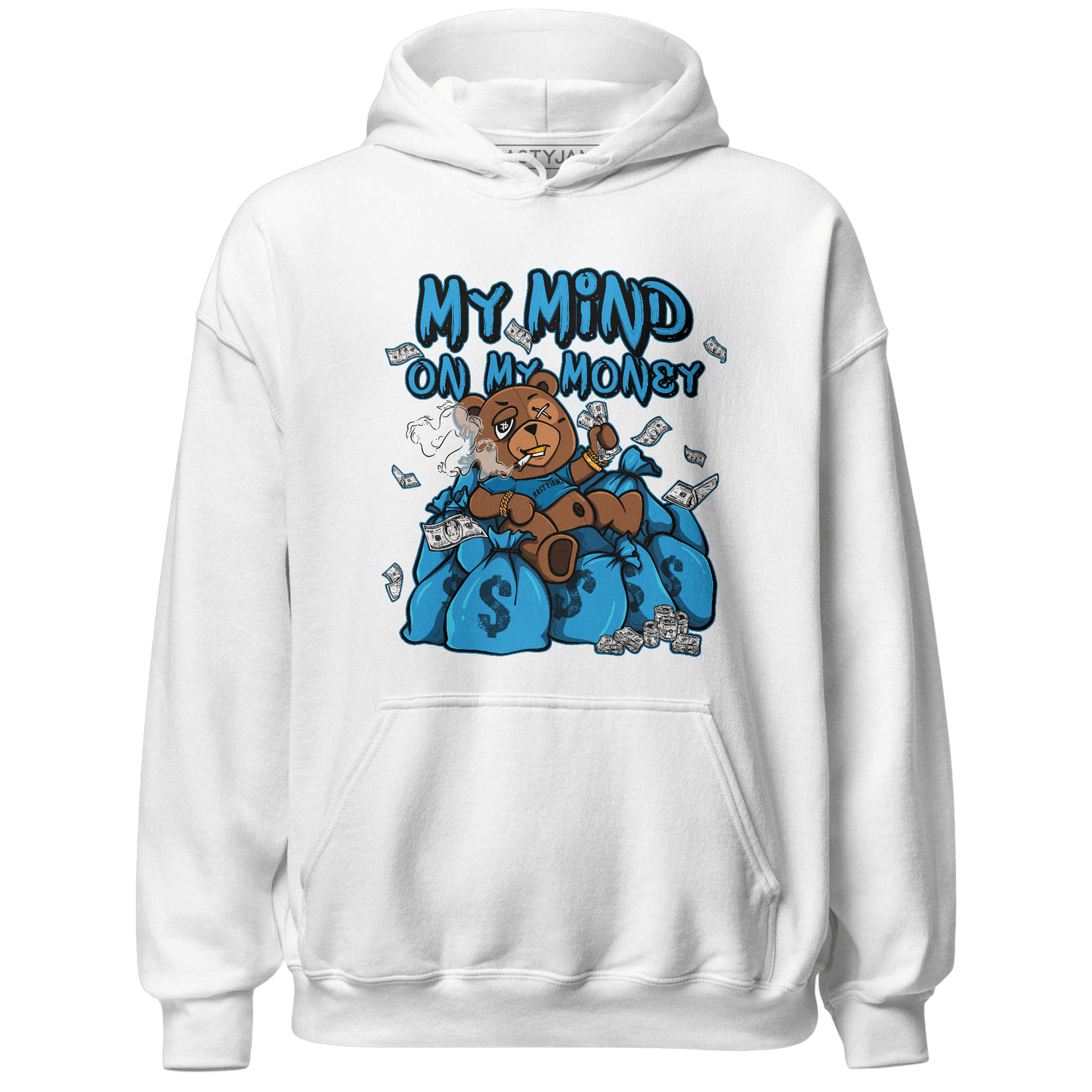Powder Blue 9s Hoodie Match My Mind On My Money BER - NastyJamz