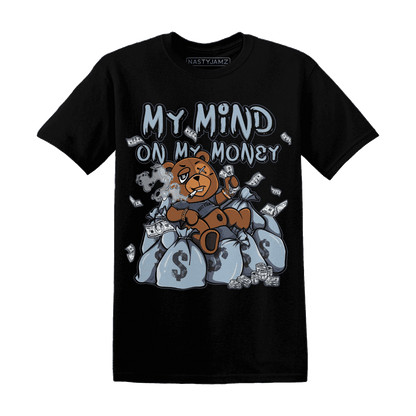 Mid Diffused Blue Grey 1s T Shirt Match My Money On My Mind BER - NastyJamz