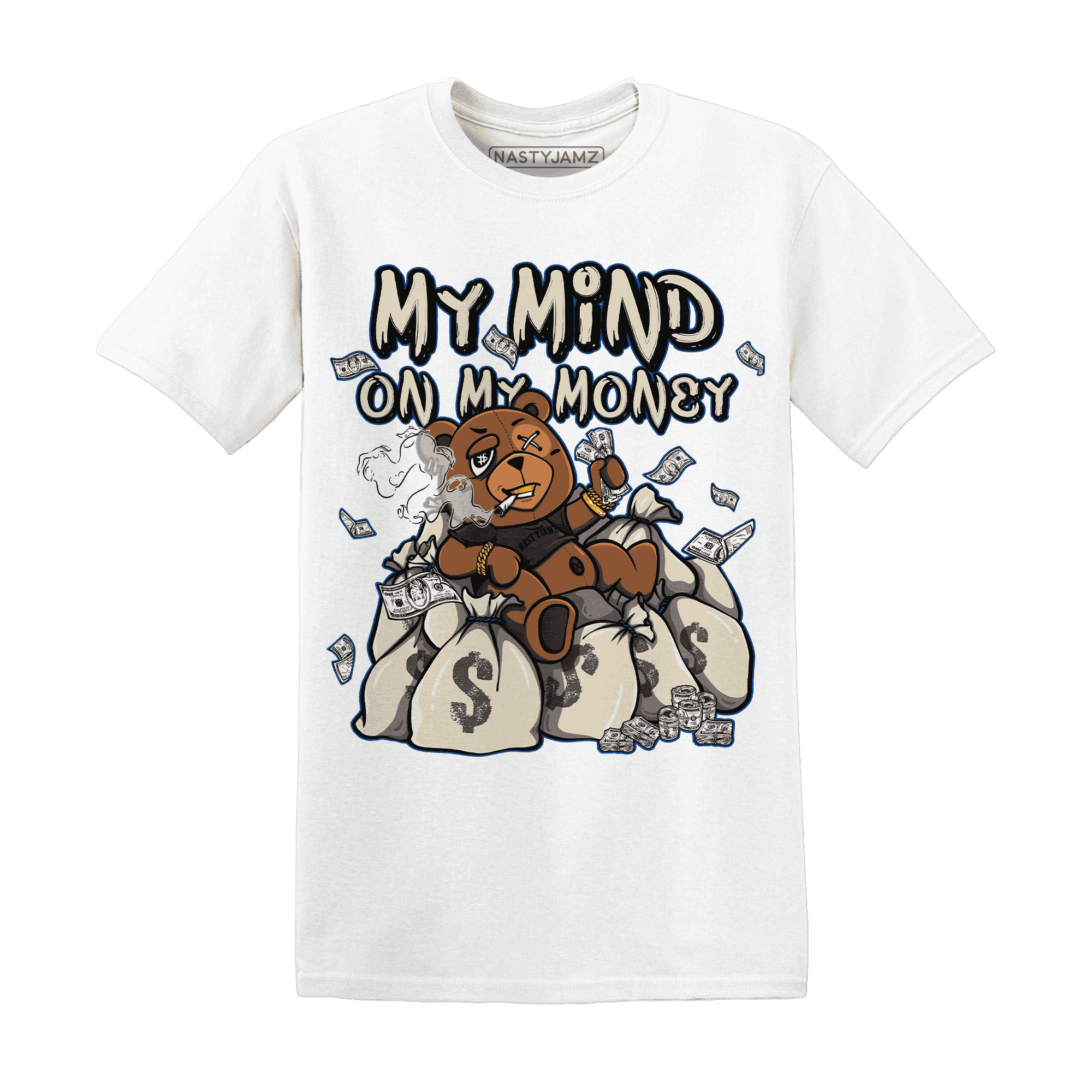 Quaiii 54 3s T Shirt Match My Money On My Mind BER - NastyJamz
