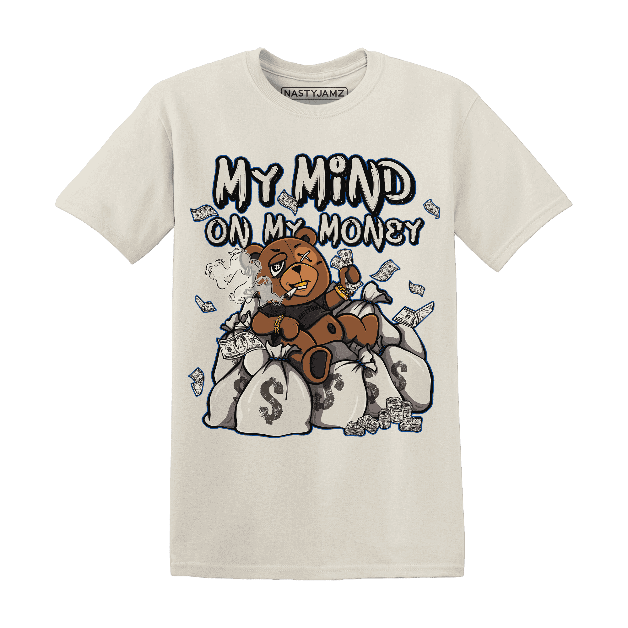 Quaiii 54 3s T Shirt Match My Money On My Mind BER - NastyJamz