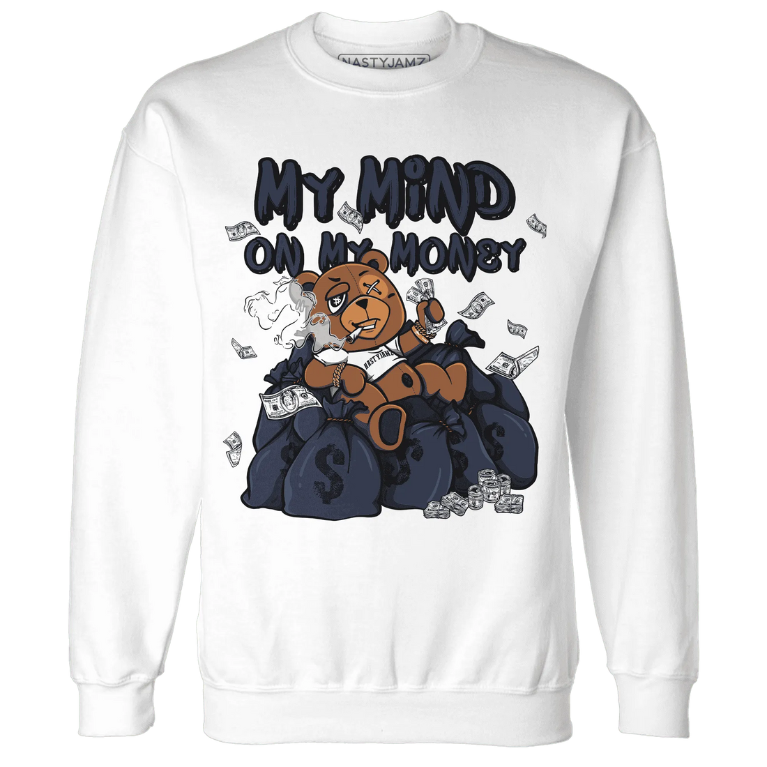 White-Navy-6s-Sweatshirt-Match-My-Money-On-My-Mind-BER
