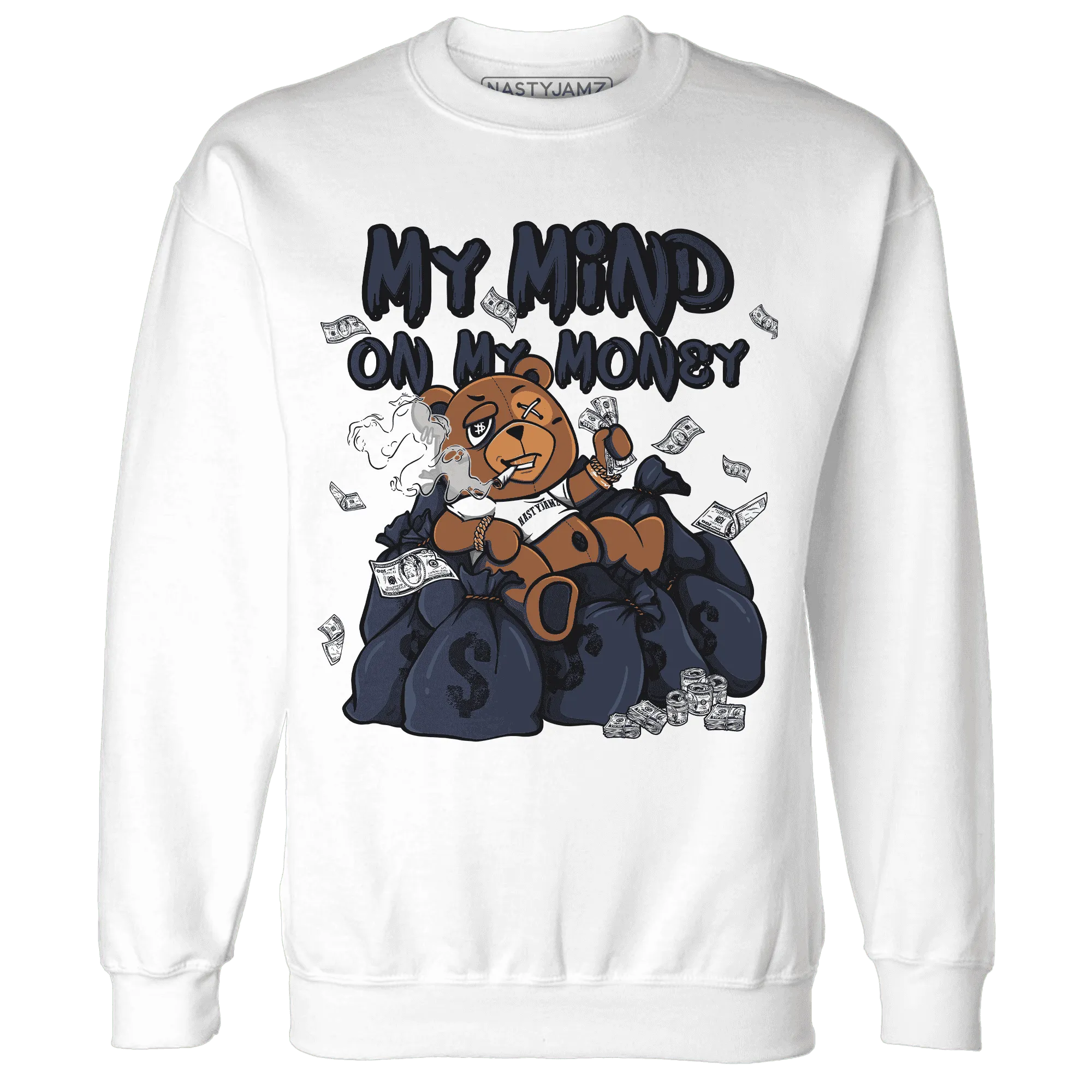 White-Navy-6s-Sweatshirt-Match-My-Money-On-My-Mind-BER