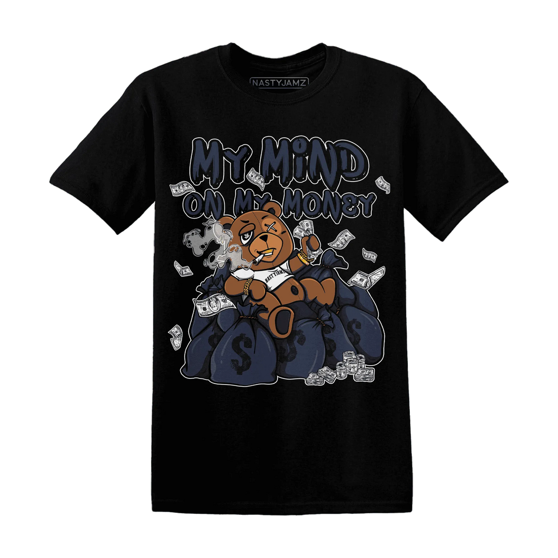 White-Navy-6s-T-Shirt-Match-My-Money-On-My-Mind-BER