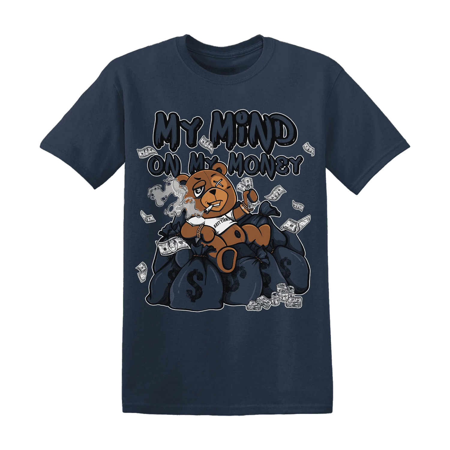 White-Navy-6s-T-Shirt-Match-My-Money-On-My-Mind-BER