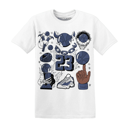 Low-Diffused-Blue-11s-T-Shirt-Match-Neclaces-Number-23