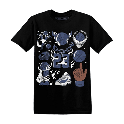 Low-Diffused-Blue-11s-T-Shirt-Match-Neclaces-Number-23