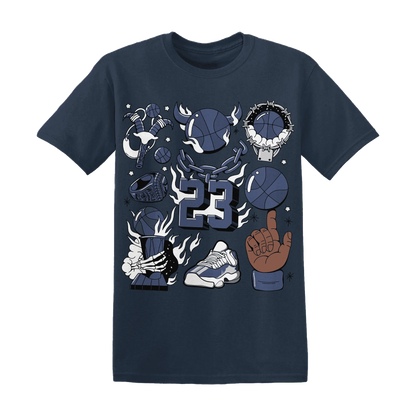 Low-Diffused-Blue-11s-T-Shirt-Match-Neclaces-Number-23