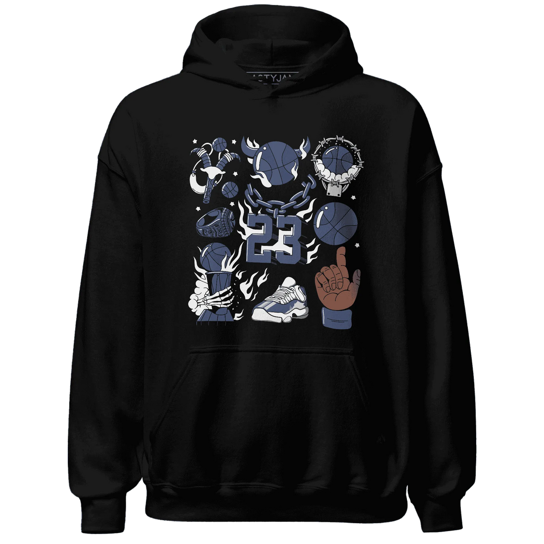 Low-Diffused-Blue-11s-Hoodie-Match-Neclaces-Number-23