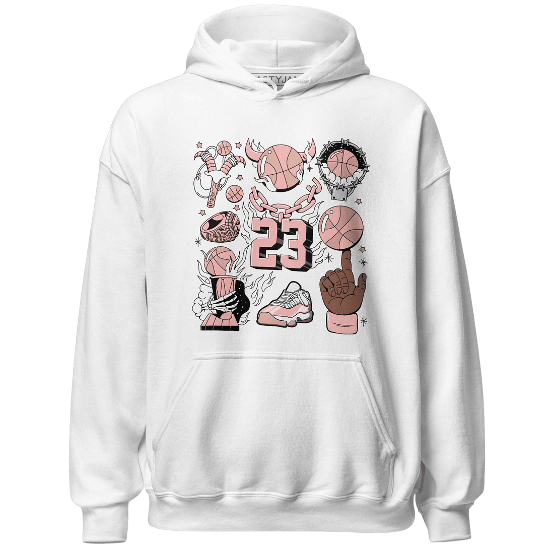 Low Legend Pink 11s Hoodie Match Neclaces Number 23 - NastyJamz