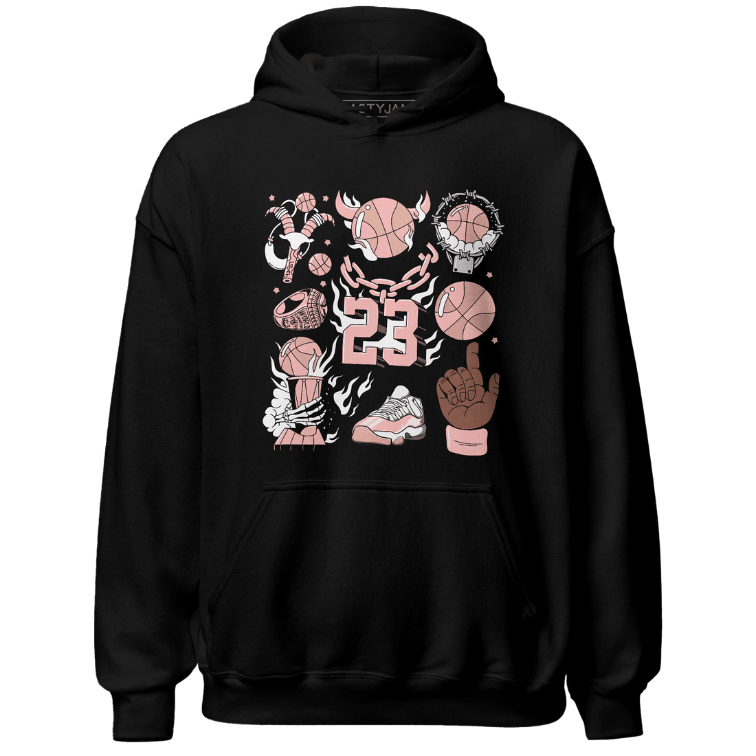 Low Legend Pink 11s Hoodie Match Neclaces Number 23 - NastyJamz