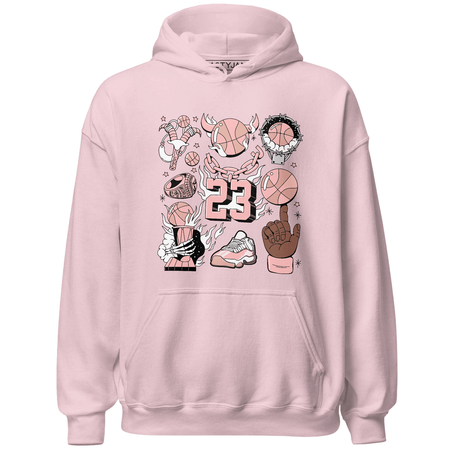 Low Legend Pink 11s Hoodie Match Neclaces Number 23 - NastyJamz