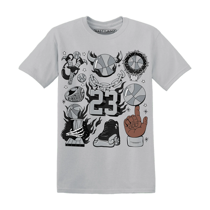 Wolf-Grey-12s-NastyJamz-T-Shirt-Match-Neclaces-Number-23