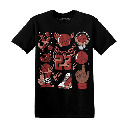 Dune Red 13s T Shirt Match Neclaces Number 23 - NastyJamz