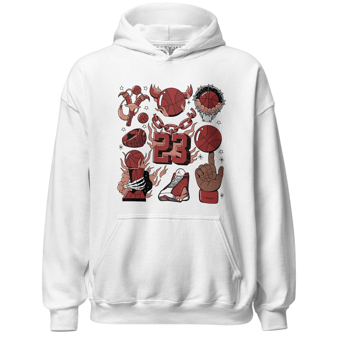 Dune Red 13s Hoodie Match Neclaces Number 23 - NastyJamz