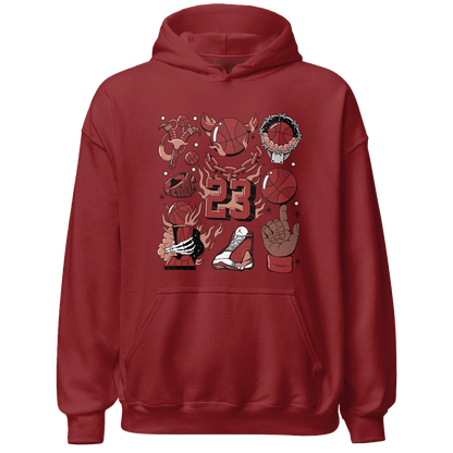 Dune Red 13s Hoodie Match Neclaces Number 23 - NastyJamz