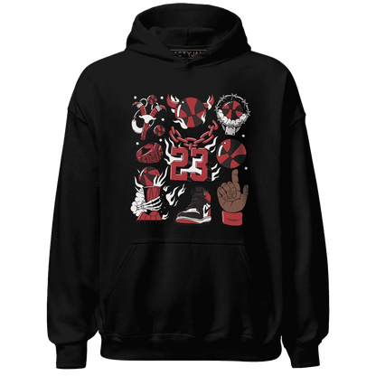 Black-Toe-Reimagined-Red-White-1s-Hoodie-Match-Neclaces-Number-23